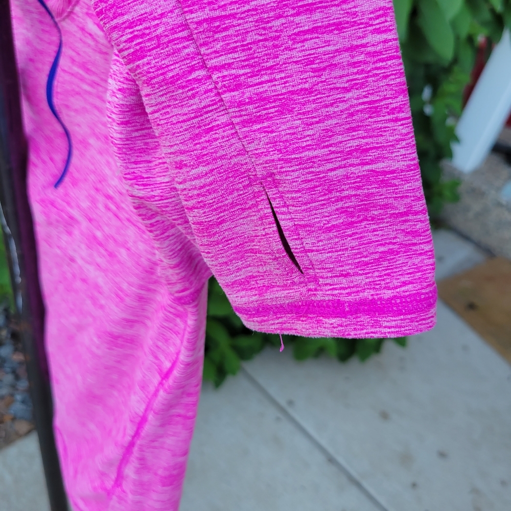 Old Navy active go Dry S 3/4 zip thumb holes hot pink marled long sleeve - Picture 4 of 6